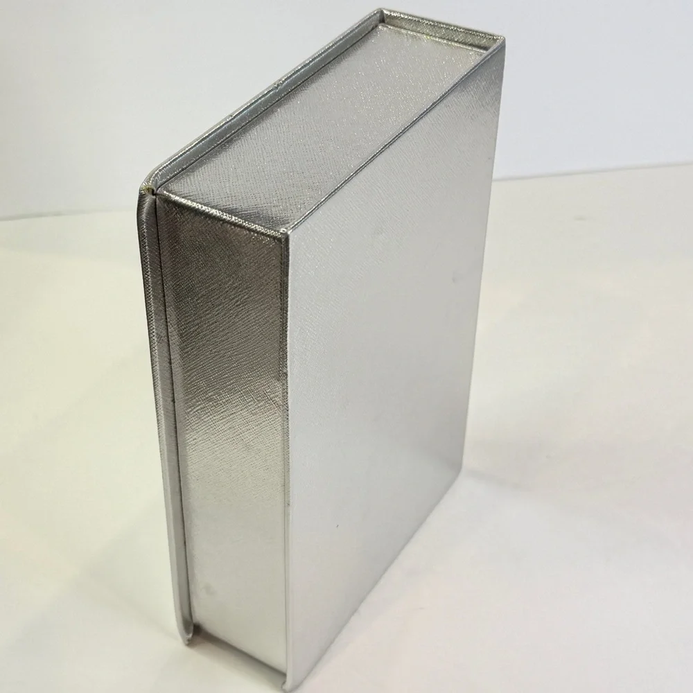 🆕 Vince Camuto Jewelry Box Silver Metallic Purple Satin Organizer Case
